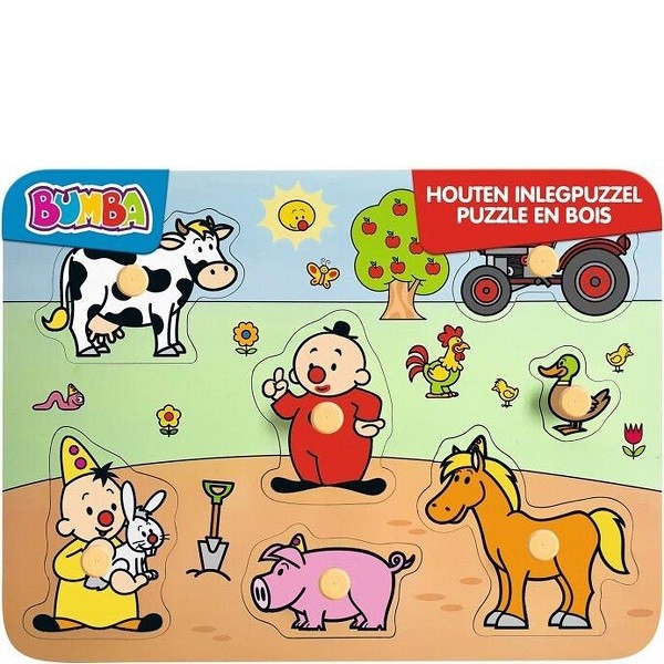 Bumba Knopjespuzzel Hout Boerderij 7-Delig