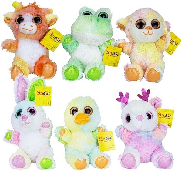 Dieren Pluche Felle Kleuren Assorti 18 cm