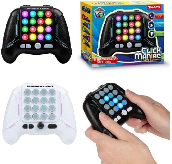 FUN Elektronisch Spel Click Maniac 5 in1 met Licht en Geluid Assorti