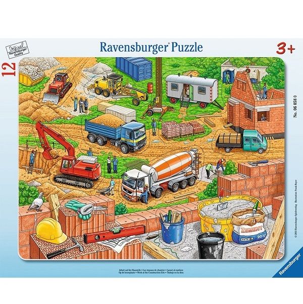  Framepuzzel 12 stukjes Bouwplaats