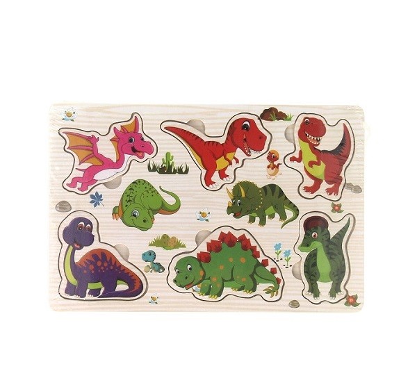 Houten Puzzel Dinosaurussen 6-Delig