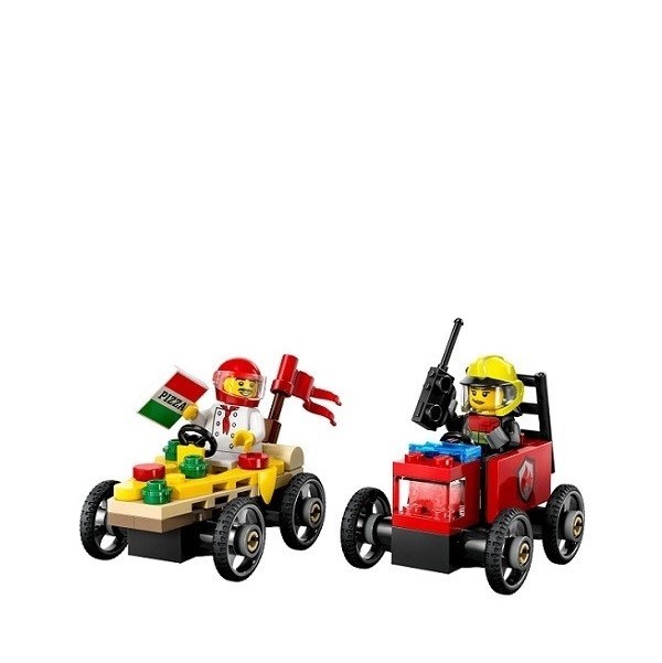 Lego City Pizzabestelwagen en Brandweerauto
