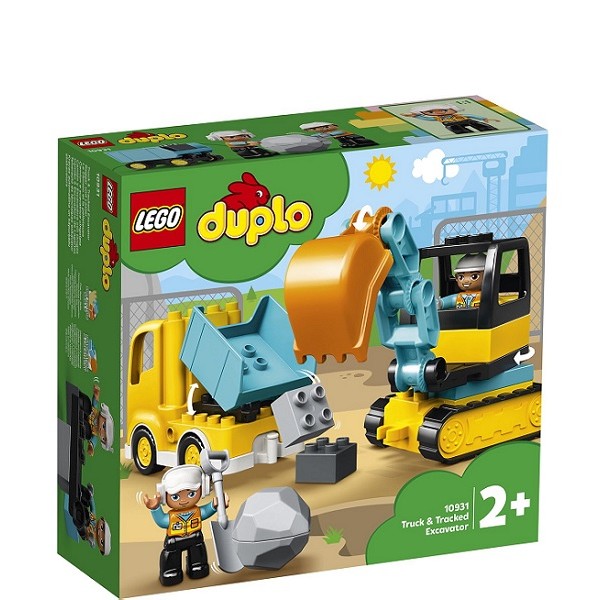 Lego Duplo Bouw Truck en Graafmachine met Rupsbanden