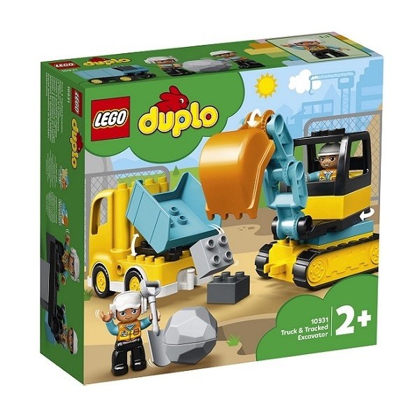 Lego Duplo Bouw Truck en Graafmachine met Rupsbanden