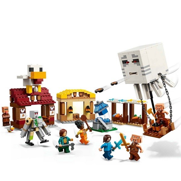 Lego Minecraft De Ghast Ballon Aanval op het dorp