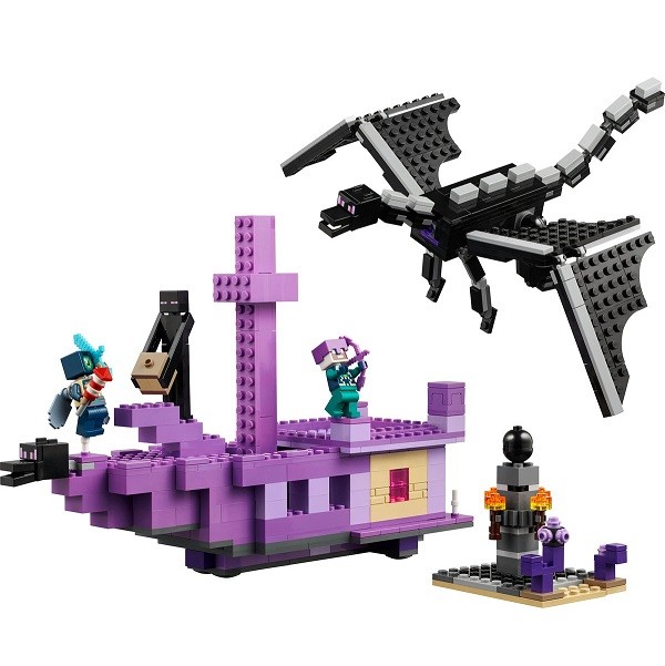 Lego Minecraft de Enderdraak en het End-schip