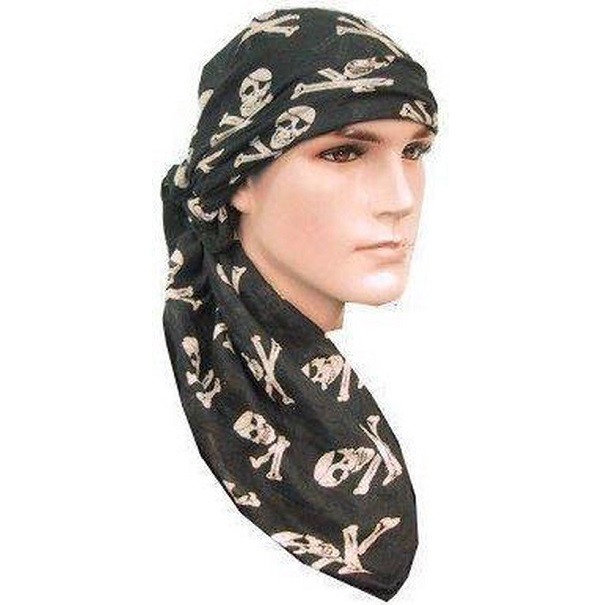 Piraten Hoofddoek Zwart met Opdruk