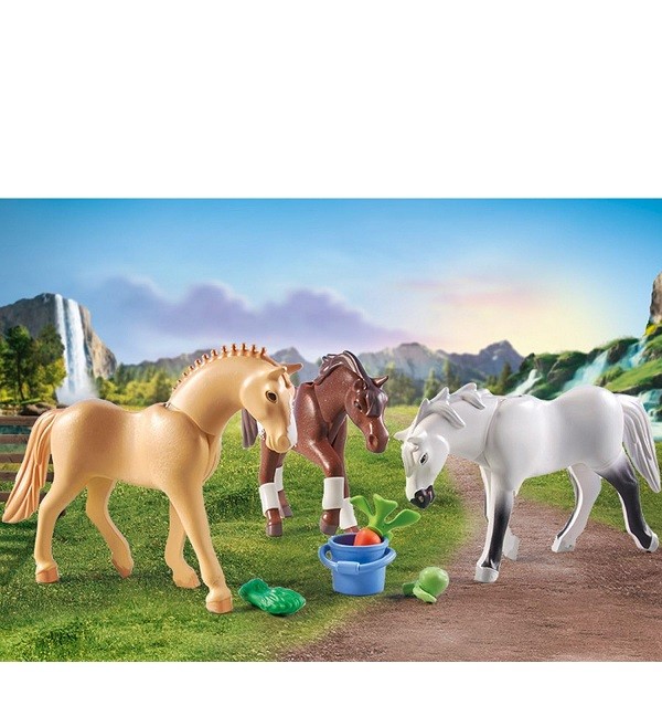 Playmobil Horses of Waterfall 3 Paarden met Accessoires 