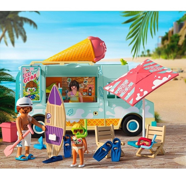 Playmobil My Life Strandvakantie IJscowagen met Surfshop