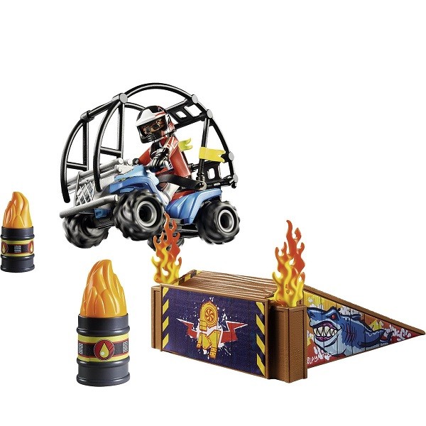 Playmobil Stunt Show Starterpack Stuntshow Quad met Vuurhelling 