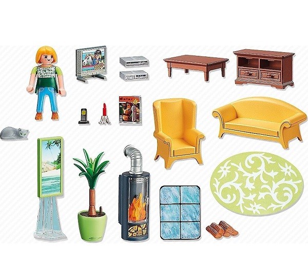 Playmobil Woonkamer met Houtkachel