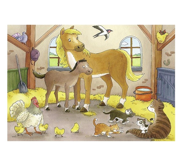  Puzzels 2 x 12 stukjes Gelukkige Dierenfamilies