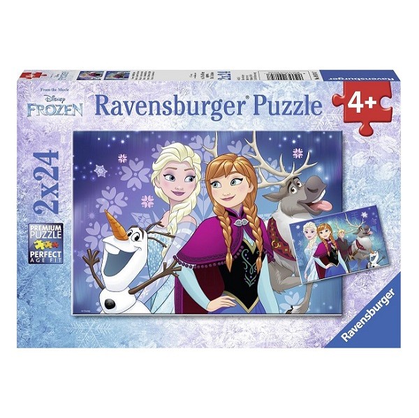 Puzzels 2 x 24 stukjes Frozen Noorderlichten