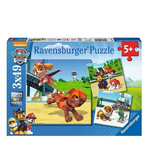 Paw Patrol Puzzels 3 x 49 stukjes Team op 4 Poten