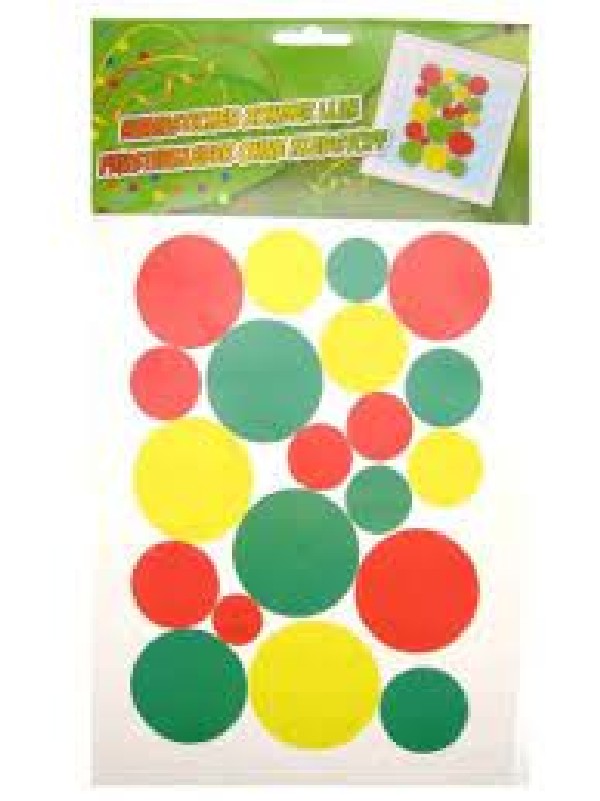 Raamsticker confetti snippers rood geel groen carnaval 35x50cm