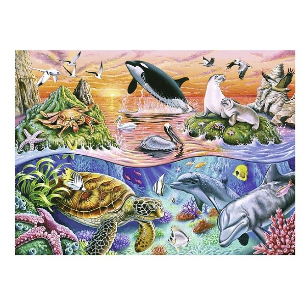 Ravensburger Puzzel 100 stukjes XXL Bonte Oceaan