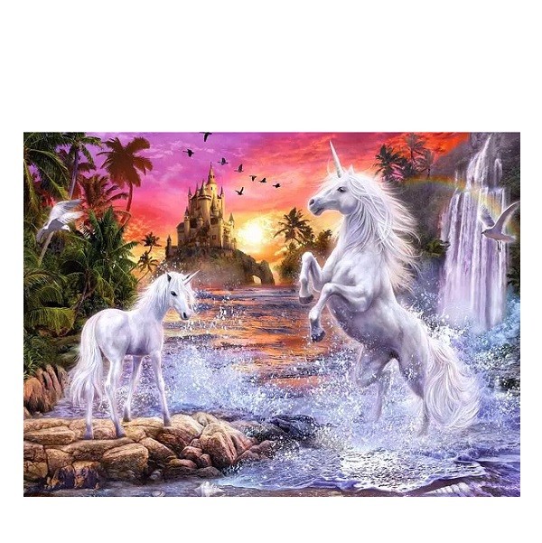 Ravensburger Puzzel Glow in The Dark  Unicorns at the River 500 stukjes