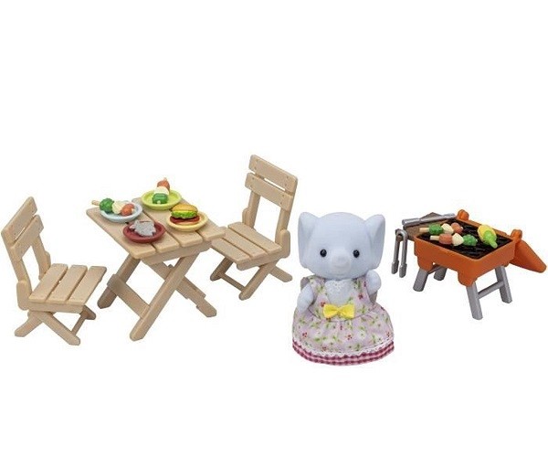 Sylvanian Families Vakantie BBQ Picknick Set Olifant Meisje 