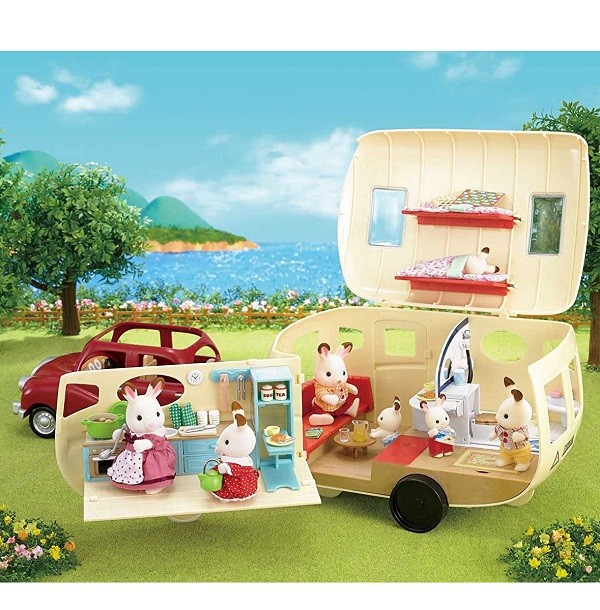 Sylvanian Families Vakantie Familie  Caravan