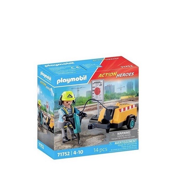  Playmobil Action Heroes Wegenbouw Bouwvakker met Beitel