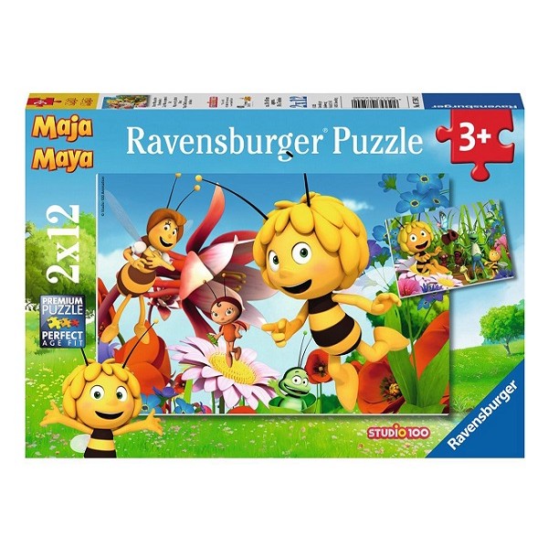  Puzzels 2 x 12 stukjes Maja de Bij op de Bloemenwei