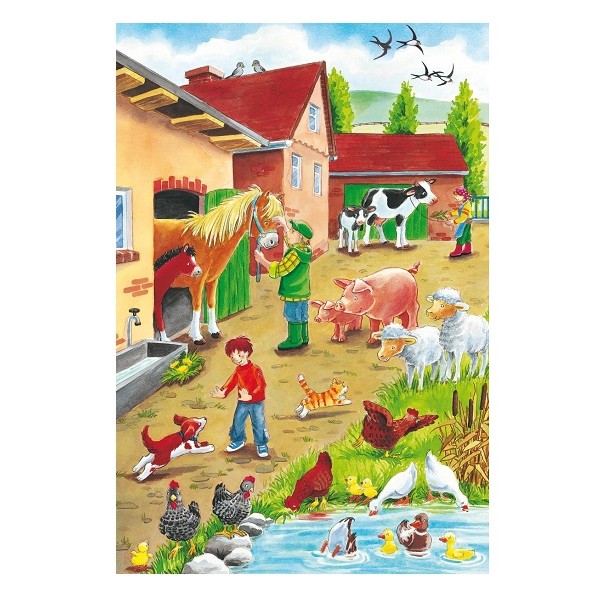  Puzzels 3 x 24 stukjes Op de Boerderij