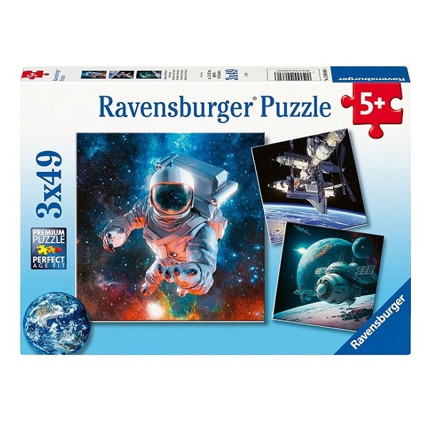  Puzzels 3 x 49 stukjes Avontuur in de Ruimte