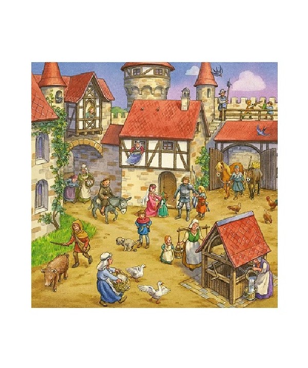  Puzzels 3 x 49 stukjes Riddertoernooi in de Middeleeuwen